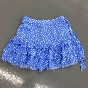 Blue Floral Ditsy Ruffle Skirt
